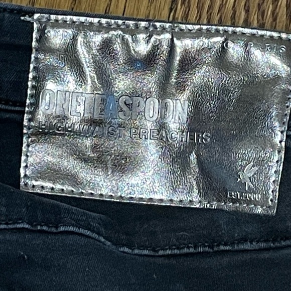 One Teaspoon Swan Preachers Black Skinny Jeans - Picture 5 of 9